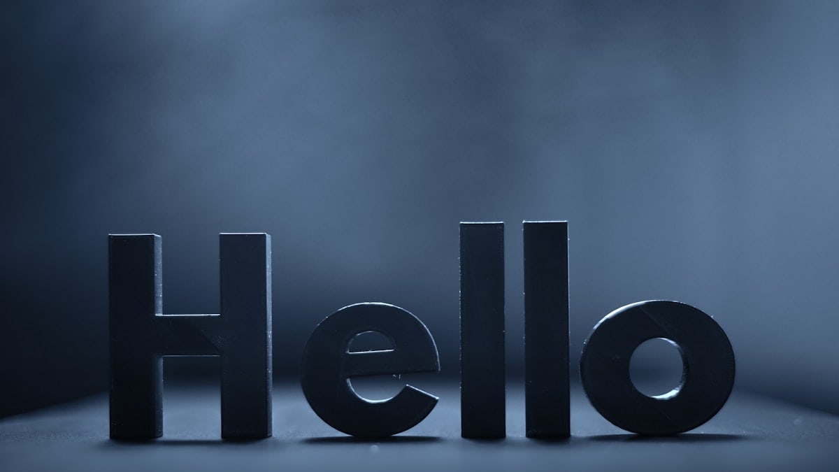 Hello free standing letter